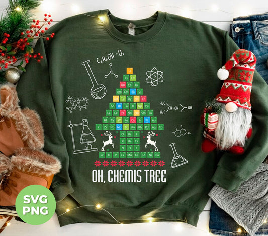 Oh Christmas, Chemis-Tree, Chemical Xmas, Chemical Board, Digital Files, Png Sublimation