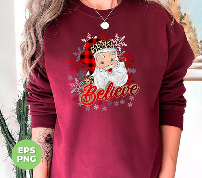 I Believe In You, Christmas Snowflake, Santa Claus, Digital Files, Png Sublimation