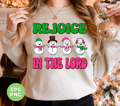 Rejoice In The Lord, Love Snowman, Four Snowman, Set Of Snowman, Digital Files, Png Sublimation