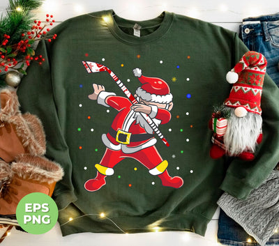 Dabbing Santa, Santa Claus, Sant Play Hockey, Digital Files, Png Sublimation