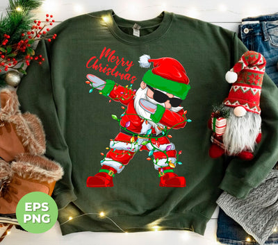 Dabbing Santa, Santa Claus, Xmas Light With Santa, Digital Files, Png Sublimation