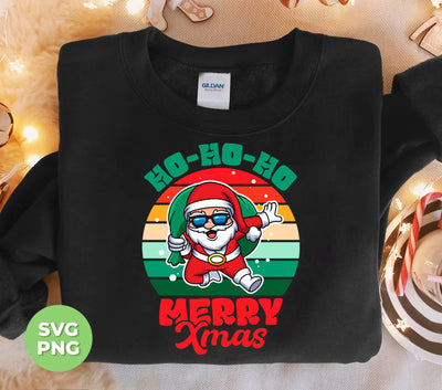 Ho Ho Ho Merry Xmas, Retro Christmas, Funny Santa, Digital Files, Png Sublimation