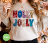 Holly Jolly, Sequin Holly Jolly, Blink Glitter Christmas, Digital Files, Png Sublimation