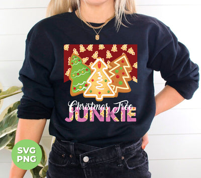 Christmas Tree Junkie, Xmas Tree Gingerbread, Gingerbread Lover, Digital Files, Png Sublimation