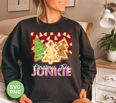 Christmas Tree Junkie, Xmas Tree Gingerbread, Gingerbread Lover, Digital Files, Png Sublimation