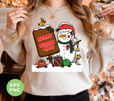 Merry Christmas With Snowman, Cute Snowman, Funny Xmas, Trendy Christmas, Png Sublimation