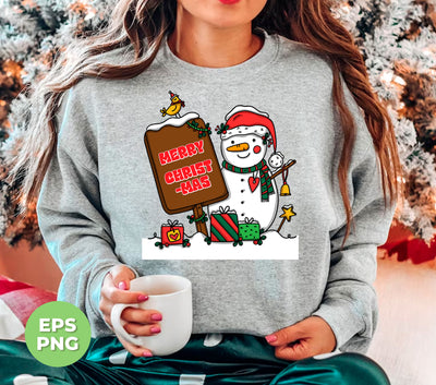 Merry Christmas With Snowman, Cute Snowman, Funny Xmas, Trendy Christmas, Png Sublimation