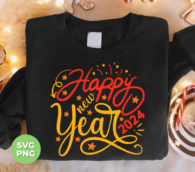 Happy New Year 2024, 2024 New Year, Fireworks, Happy New Year, Png Sublimation