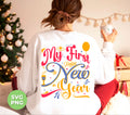 Celebrate your little one's first new year with this adorable Png Sublimation shirt! Featuring the year 2024 and the words 