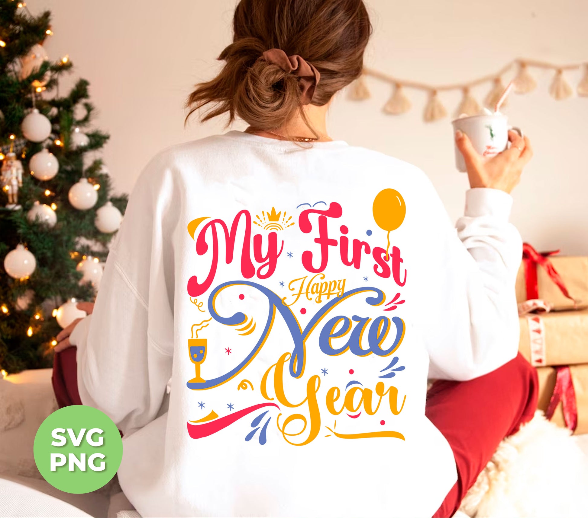 Celebrate your little one's first new year with this adorable Png Sublimation shirt! Featuring the year 2024 and the words "My First Happy New Year" and "My First New Year", this shirt is a must-have for any parent wanting to capture this special milestone. Made with high-quality materials and perfect for photoshoots.