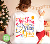 Celebrate your little one's first new year with this adorable Png Sublimation shirt! Featuring the year 2024 and the words "My First Happy New Year" and "My First New Year", this shirt is a must-have for any parent wanting to capture this special milestone. Made with high-quality materials and perfect for photoshoots.