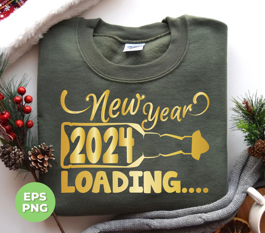 Celebrate the new year in style with our Happy New Year 2024 loading t-shirt. Featuring a sleek golden design and advanced Png sublimation technology, this shirt is perfect for any New Year's Eve celebration. Don't miss out on this limited edition shirt!