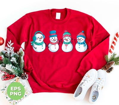 Set Of Snowman, Snowman Christmas, Cute Snowman, Trendy Christmas, Png Sublimation