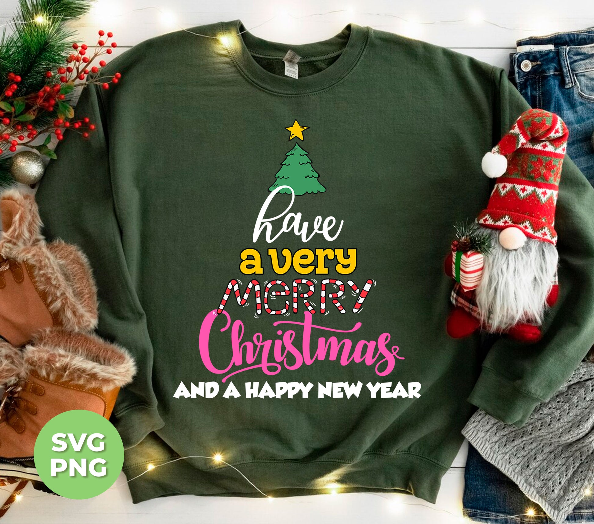 "Spread holiday cheer with our Have A Very Merry Christmas, And A Happy New Year, Trendy Christmas, Png Sublimation design. This modern design is perfect for any festive occasion and will surely elevate your celebrations. Download now for a stylish and joyful holiday season."