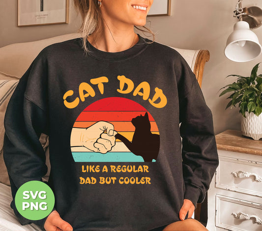 Be the ultimate cat dad with this retro-inspired t-shirt. Show off your feline love with the "Cat Dad" slogan and trendy PNG sublimation design. Be cooler than a regular dad with this unique shirt.