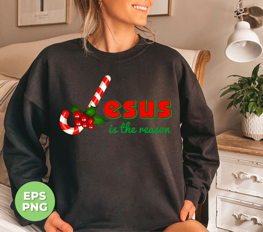 Show your love for Christmas and Christ with our "Jesus Is The Reason" sublimation design. Perfect for those who love trendy, meaningful Christmas decor. Spread the message of love and faith this holiday season.