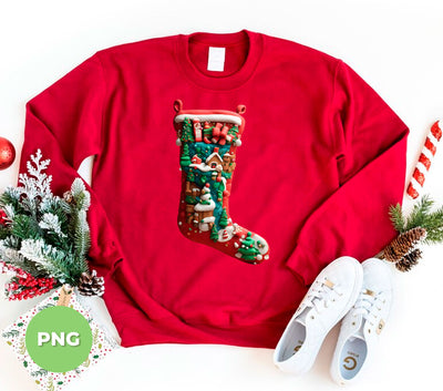 Christmas Sock, Christmas Gift, 3D Christmas Socks Design, Trendy Christmas, Png Sublimation