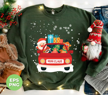 "Add some festive flair to your holiday apparel with Mini Claus, Christmas On A Car, and Xmas Is Coming designs. These trendy Christmas graphics are perfect for any holiday occasion. Made with high-quality PNG sublimation, they are sure to be a hit with friends and family."