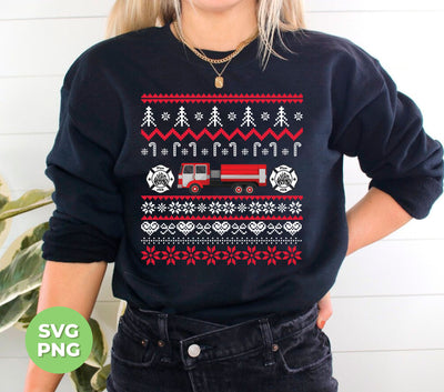 Christmas Truck, Xmas Pattern, Firefighter Xmas, Trendy Christmas, Png Sublimation