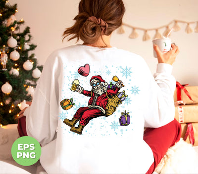 Santa In Space, Astronaut Santa, Santa Love Beer, Trendy Christmas, Png Sublimation