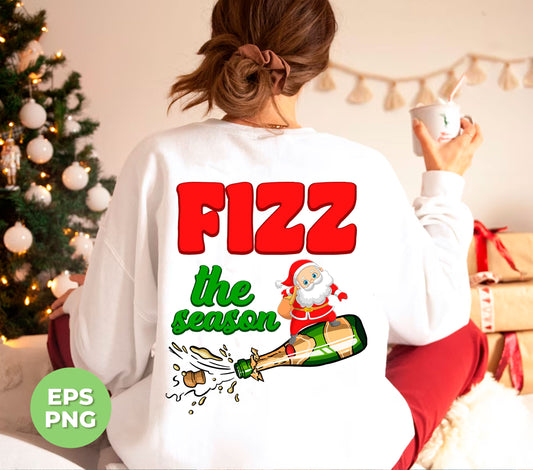 Unleash the cheer of the season with Fizz The Season. Watch as Santa effortlessly skis by a champagne bottle, embodying the trendy spirit of Christmas. This high-quality Png Sublimation design is perfect for any holiday celebration. Spread the joy with this unique and festive product.