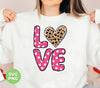 Love Heart Design, Leopard Pattern, Valentine's Day, Trendy Valentine, Png Sublimation