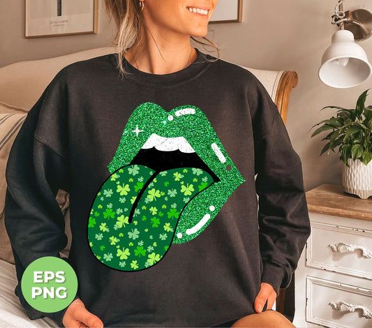 Patrick Lips, Patrick Glitter, St. Patrick's Day, Patrick Leaves, Png Sublimation