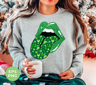 Patrick Lips, Patrick Glitter, St. Patrick's Day, Patrick Leaves, Png Sublimation