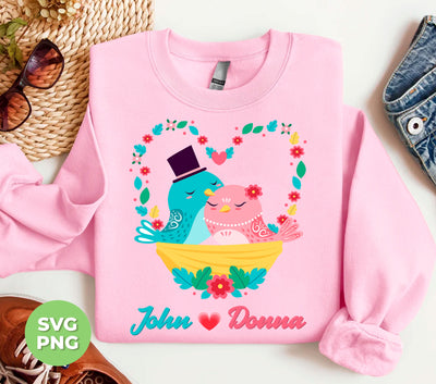 Custom Name, Valentine Custom, Bird Couple, Love Bird, Trendy Valentine, Png Sublimation