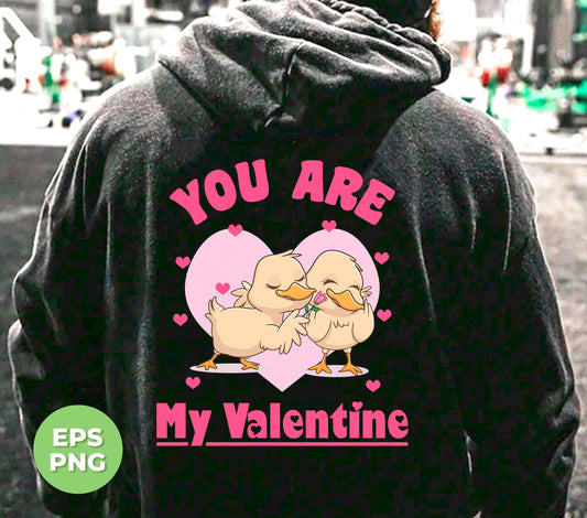 You Are My Valentine, Cute Chicks, Chick Couple, Pink Heart, Trendy Valentine, Png Sublimation