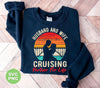 Husband And Wife Cruising Partner For Life, Retro Valentine, Couple Silhouette, Digital Files, Png Sublimation