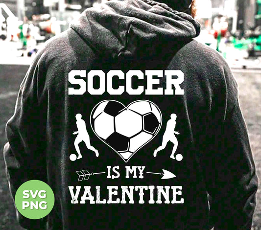 Celebrate your love for soccer with our Soccer Is My Valentine digital files! Featuring a heart-shaped soccer silhouette, these Png Sublimation designs are perfect for any soccer enthusiast. Show off your passion and elevate your game with our professionally crafted designs.