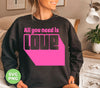 All You Need Is Love, Cute Love, Pink Love, Love Silhouette, Digital Files, Png Sublimation