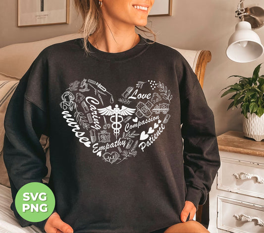 Show your appreciation for the heart, care, and patience of nurses with this digital gift. Perfect for sublimation, this collection includes Heart Nurse, Caring Nurse, and Patience Lover designs. Express your gratitude through quality PNG files.