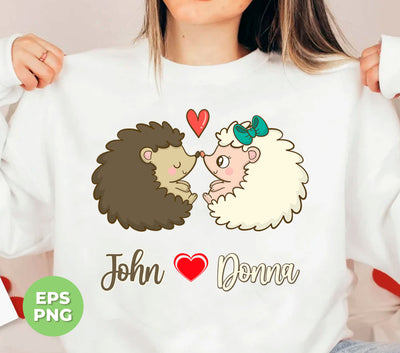 Personalized Couple Name, Hedgehog Couple, Hedgehog Lover, Digital Files, Png Sublimation