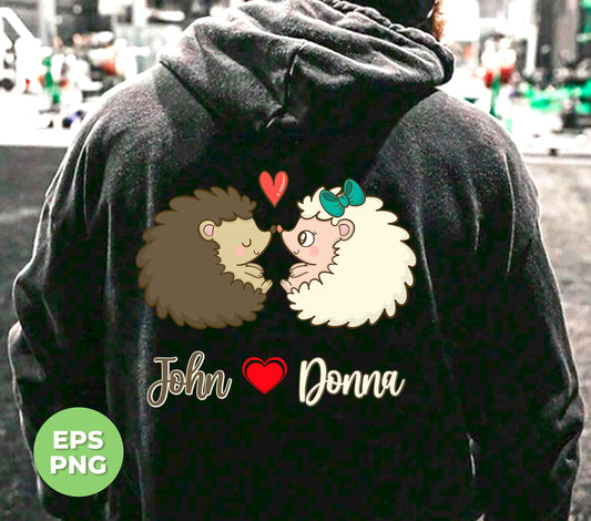 Celebrate your love with our Personalized Hedgehog Couple name design. Perfect for any hedgehog lover, our digital files in PNG format can be easily used for sublimation. Customized with your names, it's the perfect way to show your special bond. Order now and make your love even more unique.