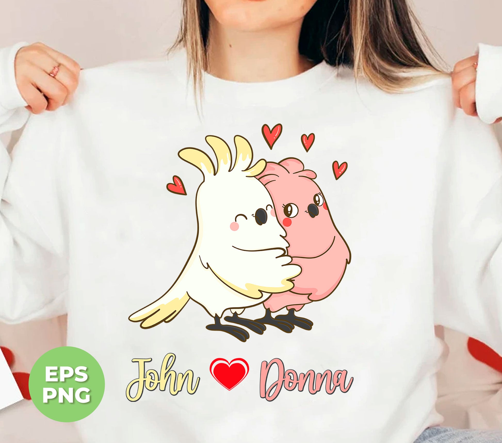Enhance your love for birds with our Bird Lover set, featuring a beautiful bird couple in white and pink. Personalize with your own name and decorate with ease using the included digital PNG files for sublimation. Perfect for bird enthusiasts!