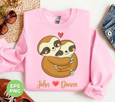 Personlaized Couple Name, Sloth Lover, Sloth Couple, Digital Files, Png Sublimation