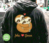 This personalized digital file features a cute sloth couple, perfect for sloth lovers. Add your names to make it truly unique. Great for sublimation printing.