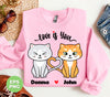 Custom Name Valentine, Cat Couple, Personalized Name Couple, Digital Files, Png Sublimation