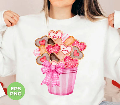 Introducing our Valentine's Day-themed Heart Bucket! This cookie bucket features heart-shaped cookies and comes with digital files in PNG format for easy sublimation. Perfect for those looking to add a touch of love to their baking or DIY projects. Get yours now and spread the love!