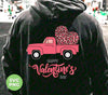 Happy Valentine's Day, Pink Truck In Valentine, Truck Bring Leopard Heart, Digital Files, Png Sublimation