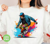 Cool Man, Cool Boy, Boy With Skateboard, Skateboarding Watercolor, Digital Files, Png Sublimation