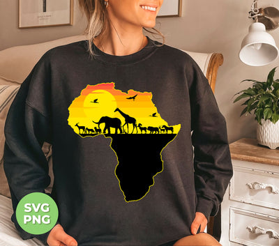 Animal In Africa, Love Animal, Love Africa, Africa Shape, Digital Files, Png Sublimation