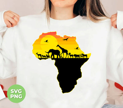 Animal In Africa, Love Animal, Love Africa, Africa Shape, Digital Files, Png Sublimation