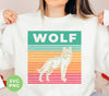 Retro Wolf, Love Wolf, Wolf Silhouette, Wolf Lover, Digital Files, Png Sublimation