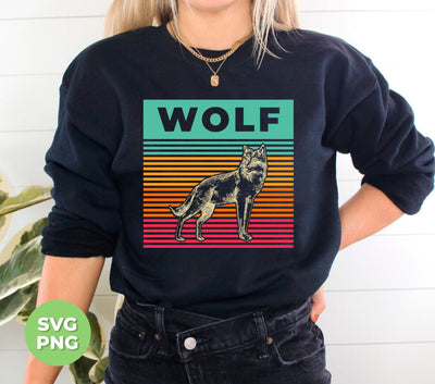 Retro Wolf, Love Wolf, Wolf Silhouette, Wolf Lover, Digital Files, Png Sublimation