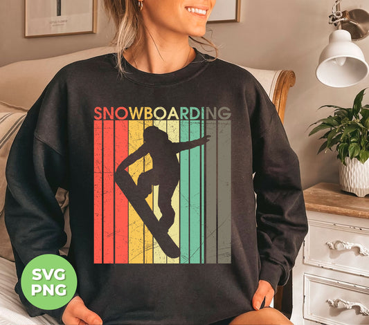 Expertly crafted Retro Snowboarding designs for those who Love Skiing. Enhance your winter attire with these Snowboarding Silhouettes, available in digital files for easy customization. Perfect for sublimation printing on clothing or accessories.