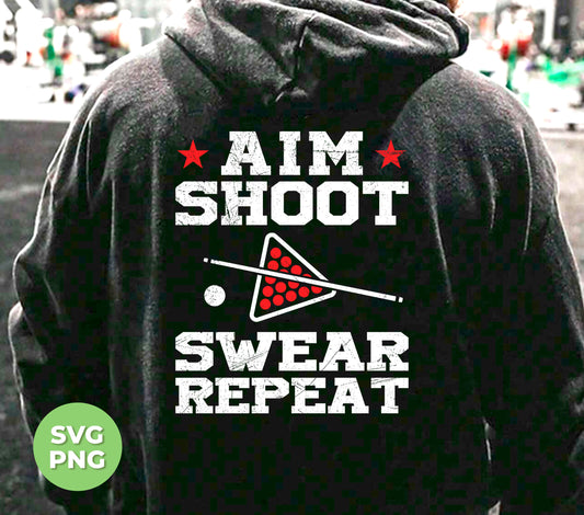 Enhance your billiard experience with our Aim Shoot Swear Repeat, Love Billiard, and Billiard Lover digital files. Perfect for sublimation printing, these high-quality PNG images will bring your passion for the game to life. Add a professional touch to your billiard gear and showcase your love for the game.
