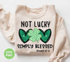 Not Lucky, Simply Blessed, St. Patrick, Saint Patrick, Glitter Green Heart, Digital Files, Png Sublimation